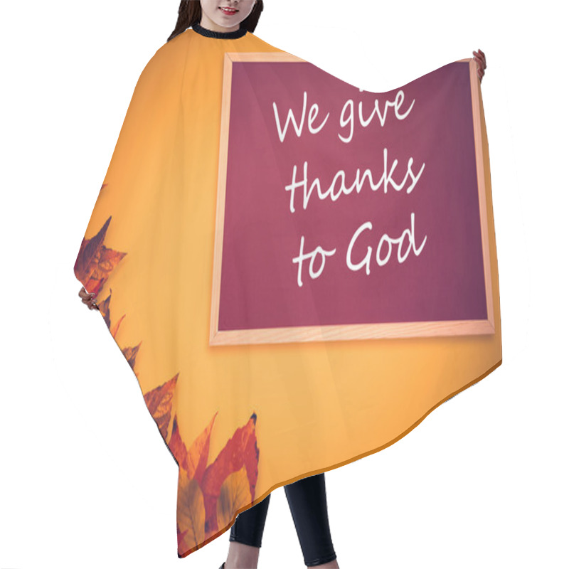 Personality  Composite Image Of Give Thanks Hair Cutting Cape