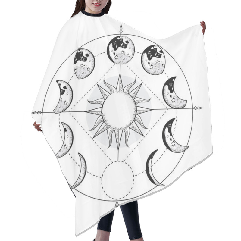 Personality  Moon Phases Around Hair Cutting Cape