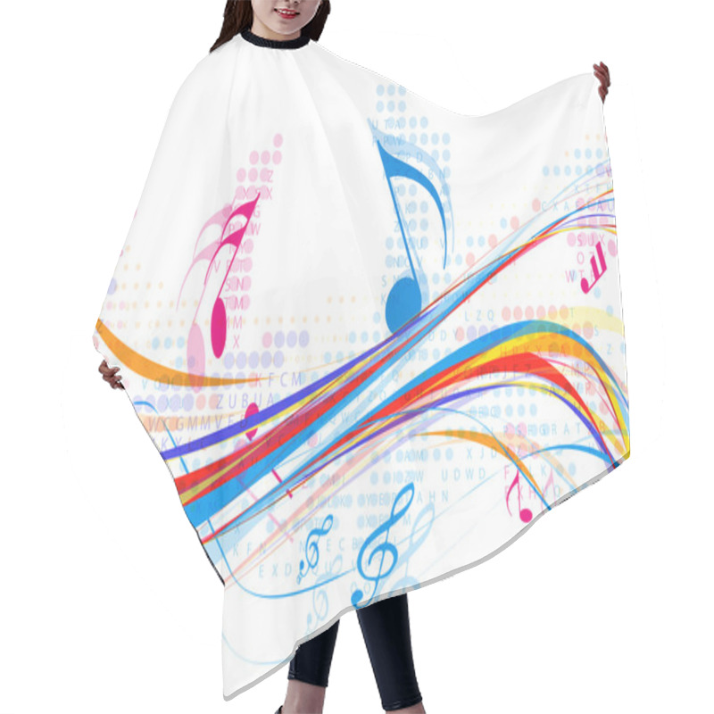 Personality  Abstract Music Notes Design Hair Cutting Cape