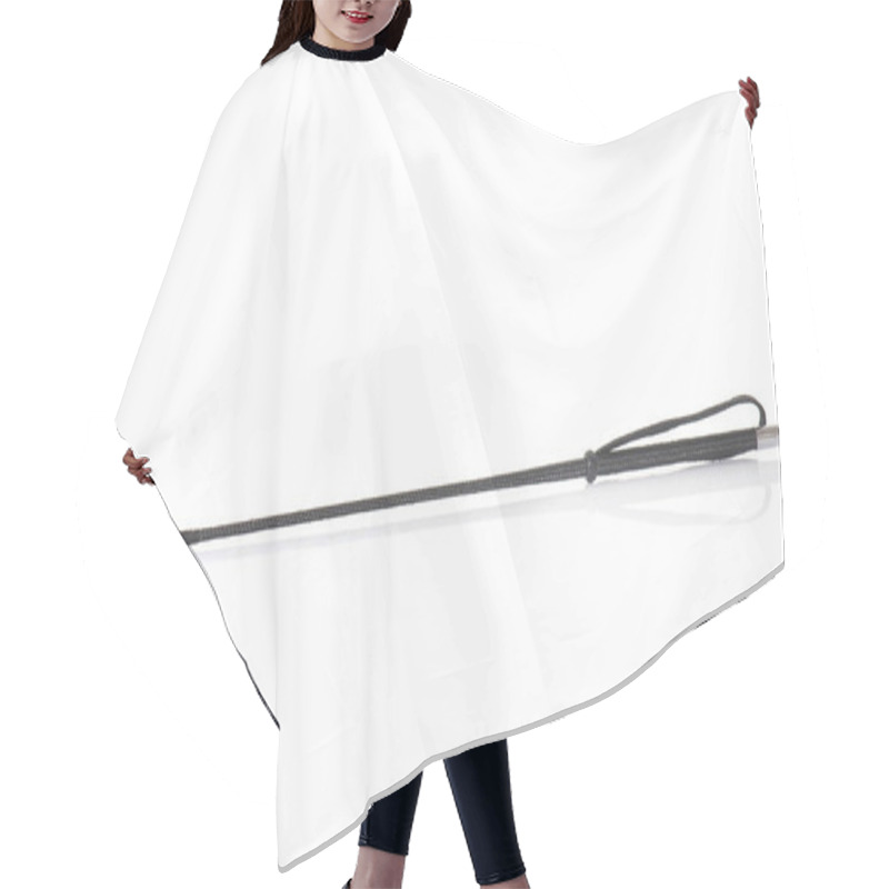 Personality  Black Horsewhip In Front Of White Background Hair Cutting Cape