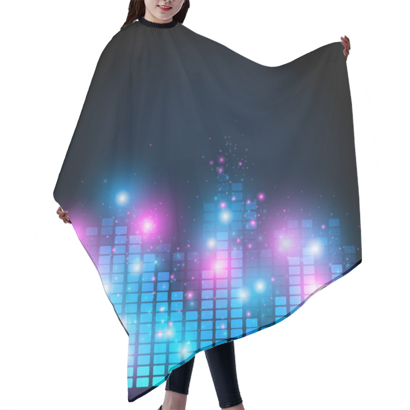 Personality  Equalizer On Abstract Technology Background Hair Cutting Cape