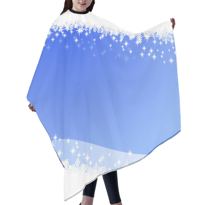 Personality  Christmas Winter Sky Lights Background Hair Cutting Cape