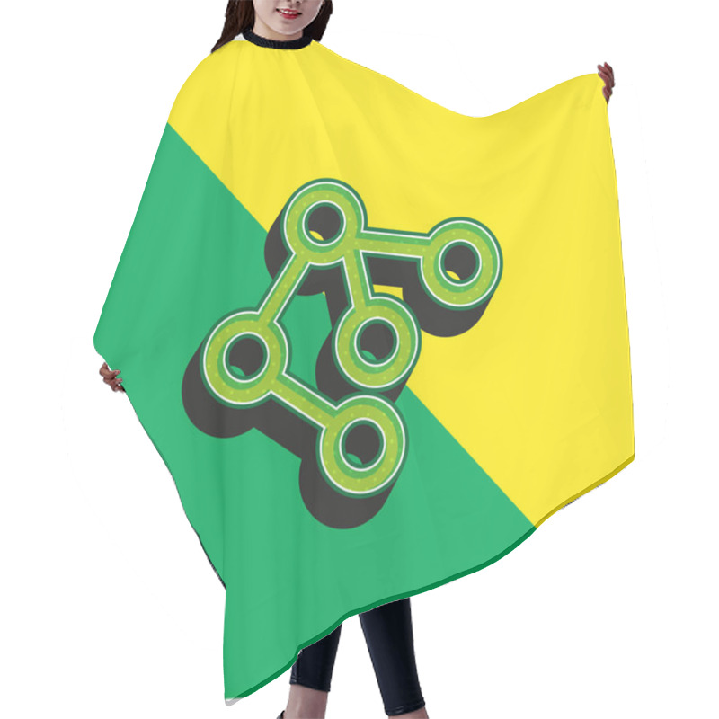 Personality  Atomic Structure Made Of Circles And Lines Green And Yellow Modern 3d Vector Icon Logo Hair Cutting Cape