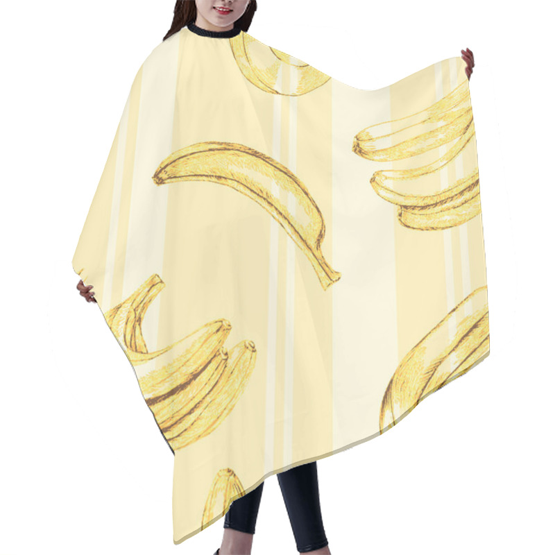 Personality  Seamless Banana Pattern Hair Cutting Cape