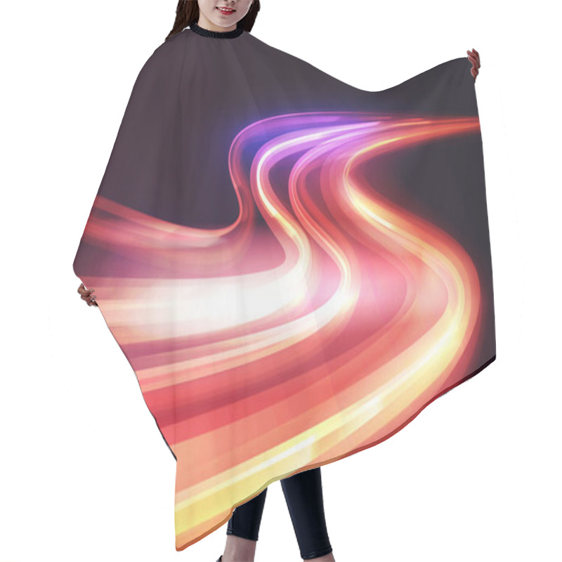 Personality  Light Speed Motion Trail, Blur Streak Effect, Long Exposure Fast Car Transport Lights Hair Cutting Cape