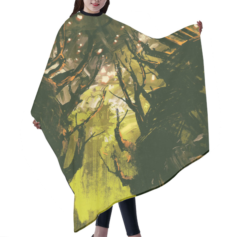 Personality  Mysterious Forest With Unusual Trees Hair Cutting Cape