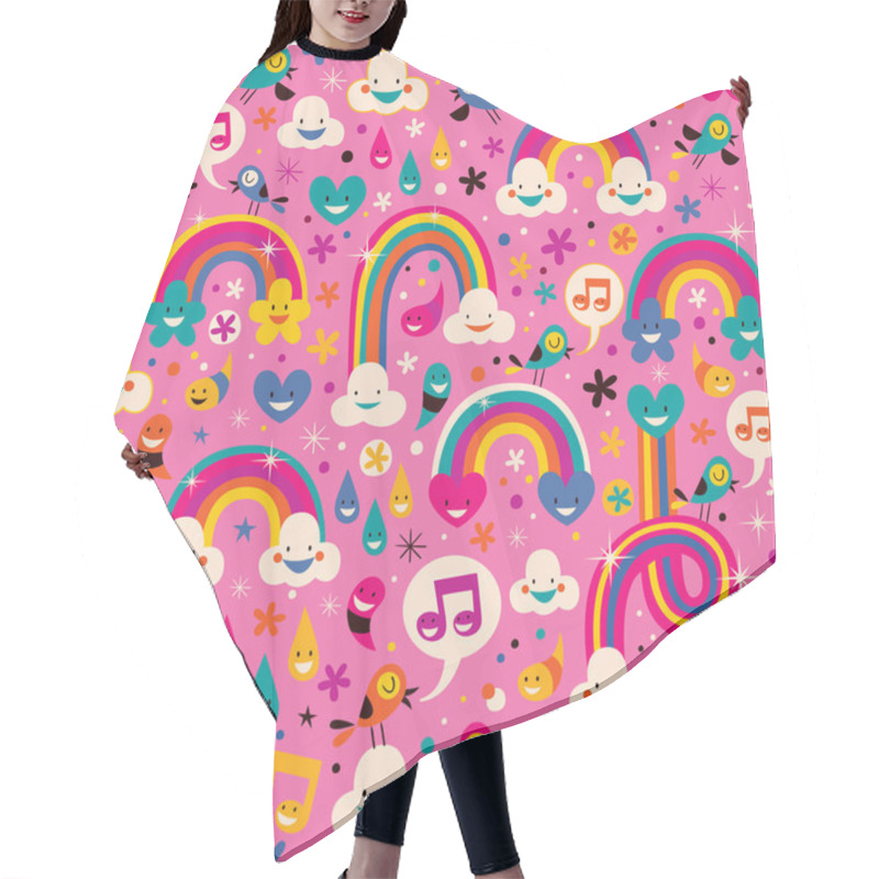 Personality  Rainbows Pattern Hair Cutting Cape