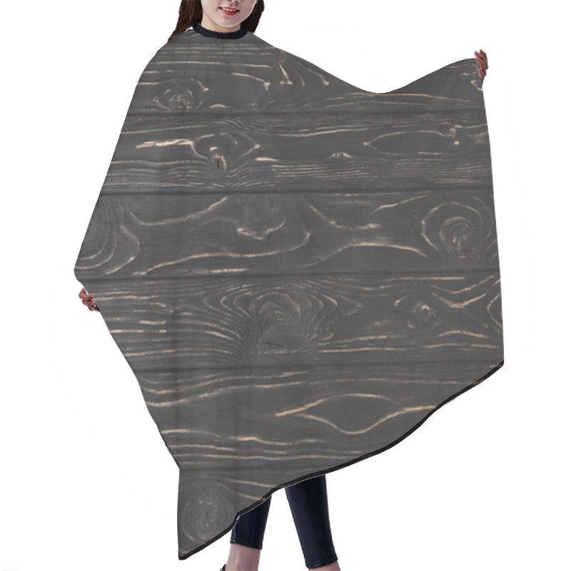 Personality  Full Frame Image Of Dark Rough Wooden Surface Hair Cutting Cape