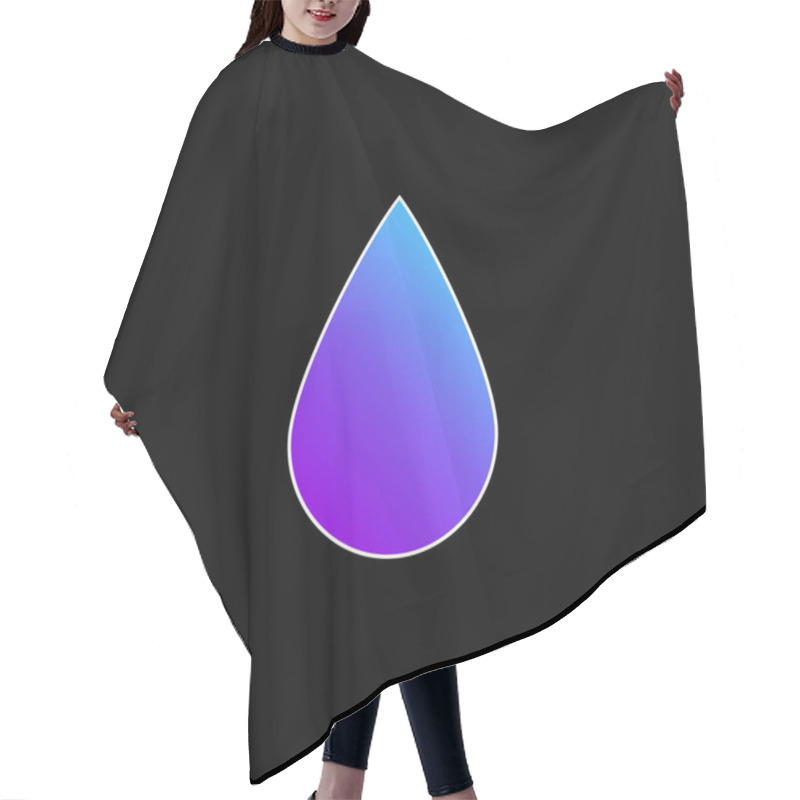 Personality  Black Ink Drop Shape Blue Gradient Vector Icon Hair Cutting Cape