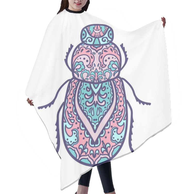 Personality  Hand Drawn Doodle Insect. Hair Cutting Cape