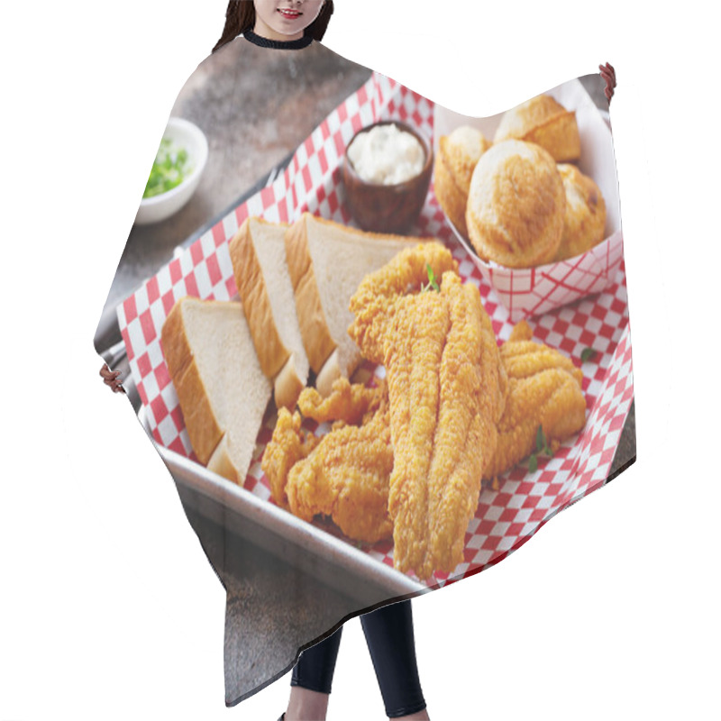 Personality  Fried Catfish With Cornbread Hair Cutting Cape