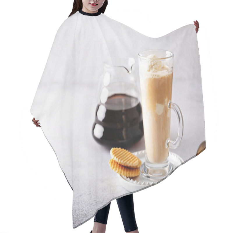 Personality  Affogato Coffee In Tall Glass Hair Cutting Cape