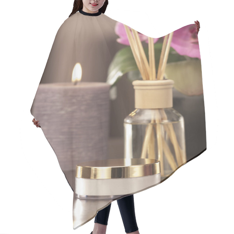 Personality  Air Freshener Sticks At Home With Flowers And Ou Of Focus Backgr Hair Cutting Cape