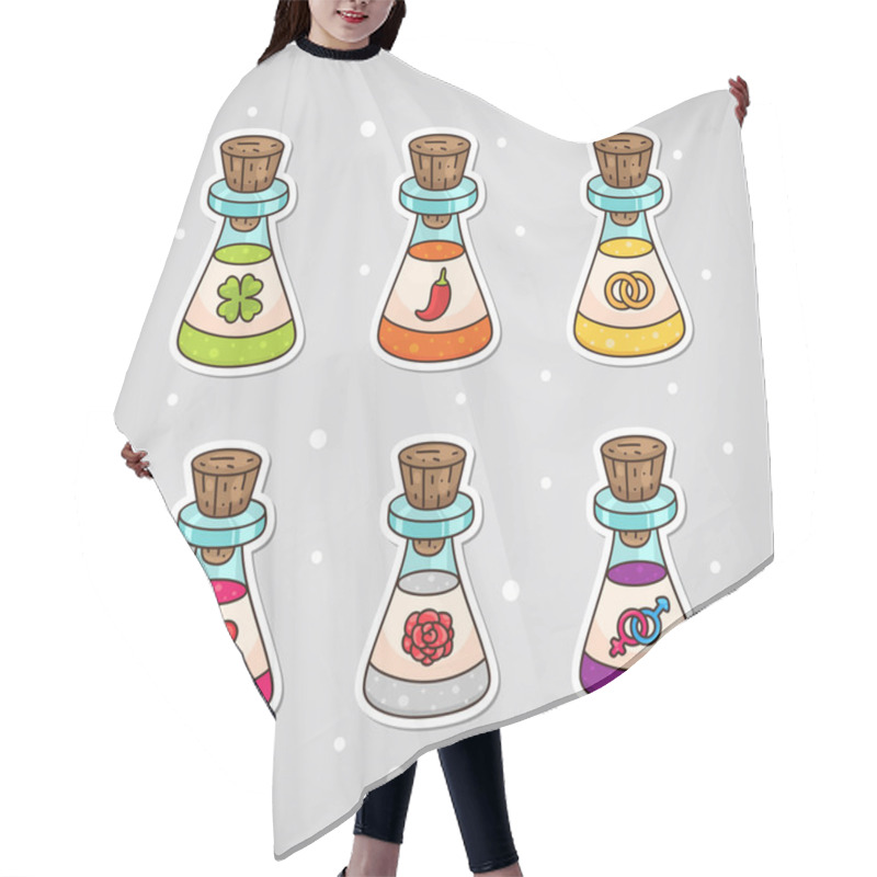 Personality  Sticker With Love Potions Hair Cutting Cape