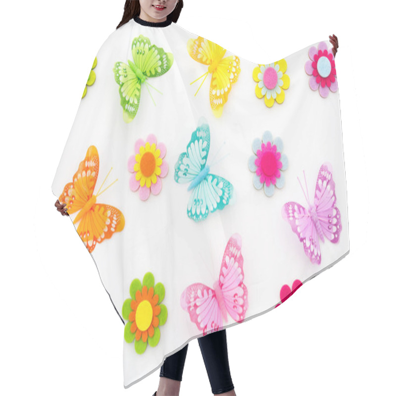 Personality  Spring Or Summer Background Of Butterflies And Flowers Hair Cutting Cape