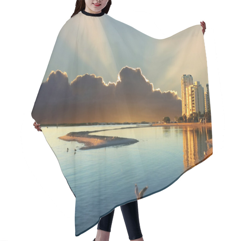 Personality  Cloudy Sunrise Over Bay Hair Cutting Cape