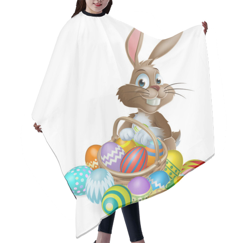 Personality  Easter Bunny Rabbit With Easter Eggs Basket Hair Cutting Cape