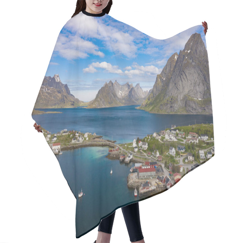 Personality  Aerial View Of Reine, Lofoten Islands, Norway. The Fishing Villa Hair Cutting Cape