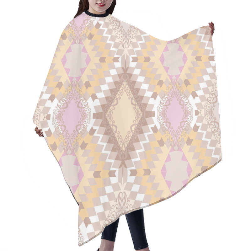 Personality  Checkered Seamless Pattern Of Gentle Pastel Shades. Elegant Back Hair Cutting Cape