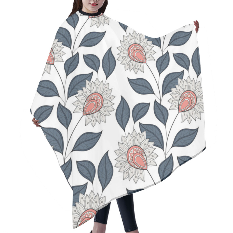 Personality  Seamless Floral Pattern Hair Cutting Cape