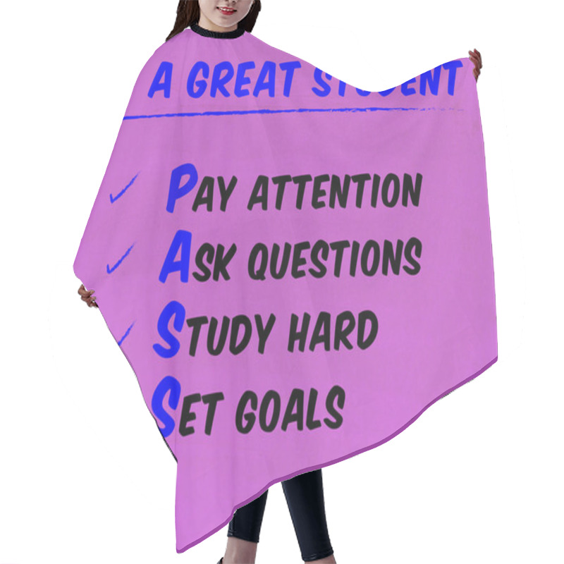 Personality  Classroom Poster With PASS Acronym Hair Cutting Cape