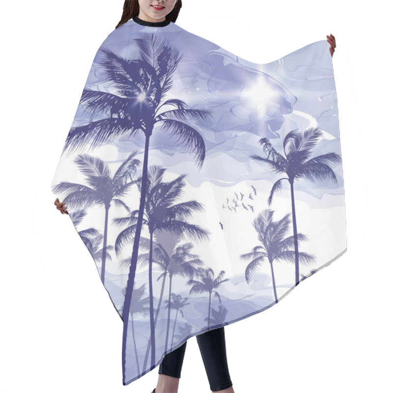 Personality  Palm Trees At Sunset Hair Cutting Cape