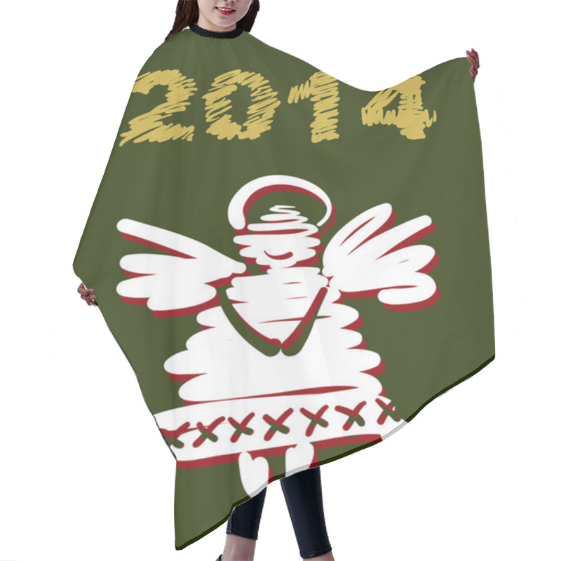 Personality  Vector Christmas Angel And New Year Hand-painted Decoration Hair Cutting Cape