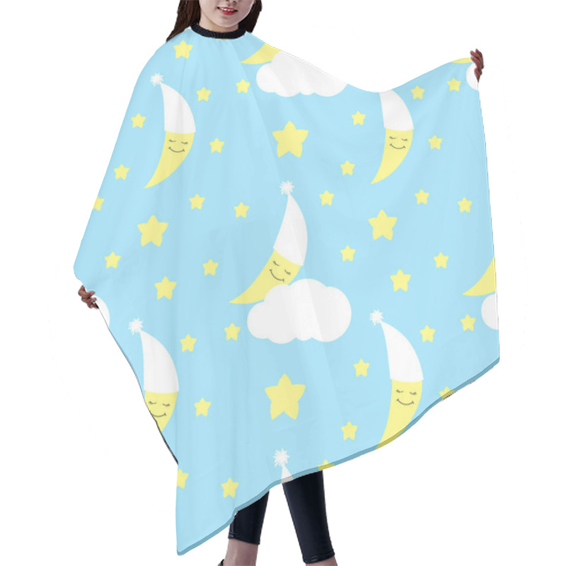 Personality  Cute Baby Half Moon Pattern Vector Seamless Hair Cutting Cape