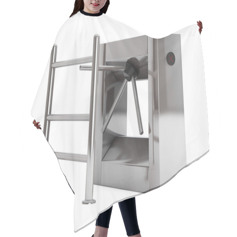 Personality  Entrance Tripod Turnstile. 3d Rendering Hair Cutting Cape