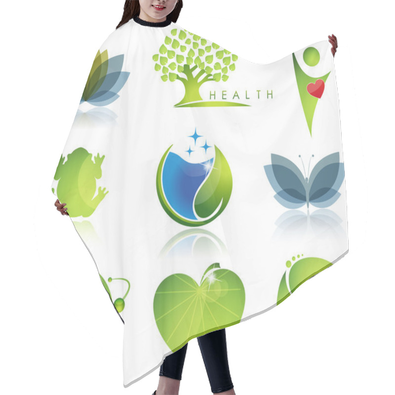 Personality  Wellness And Ecology Symbols Hair Cutting Cape