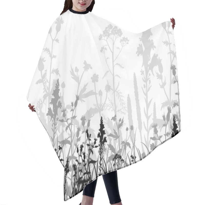 Personality  Silhouettes Of Flowers And Grass Hair Cutting Cape