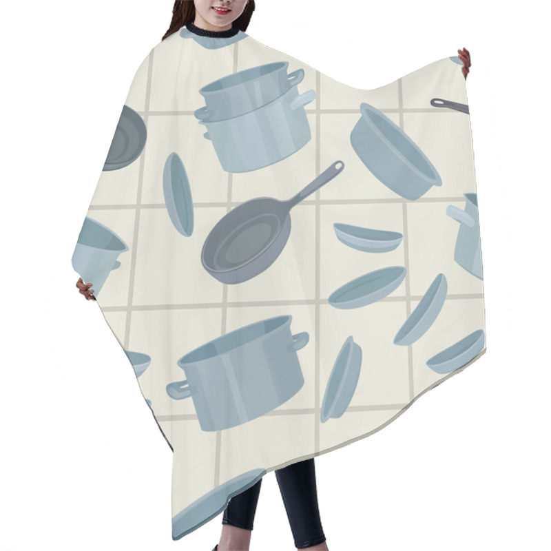 Personality  Seamless Background With Cookware Hair Cutting Cape