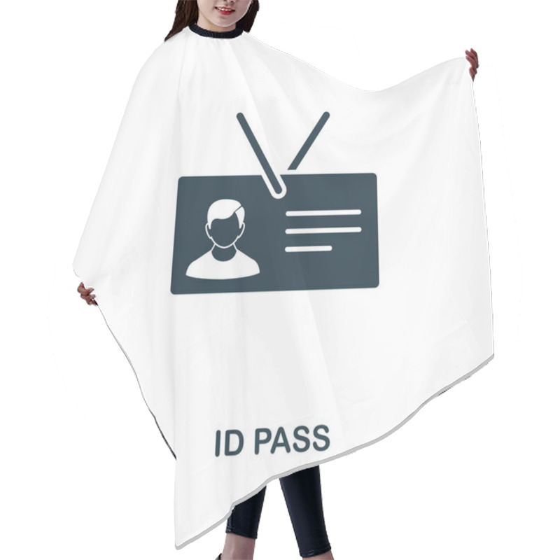 Personality  Id Pass Icon. Monochrome Style Design From Internet Security Icon Collection. UI. Pixel Perfect Simple Pictogram Id Pass Icon. Web Design, Apps, Software, Print Usage. Hair Cutting Cape