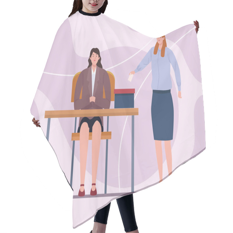 Personality  Girl Voting And Judge Hair Cutting Cape