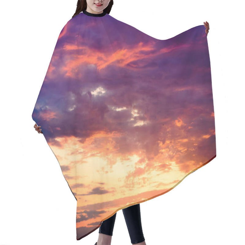 Personality  Beautiful Fiery Orange And Purple Sunset Hair Cutting Cape