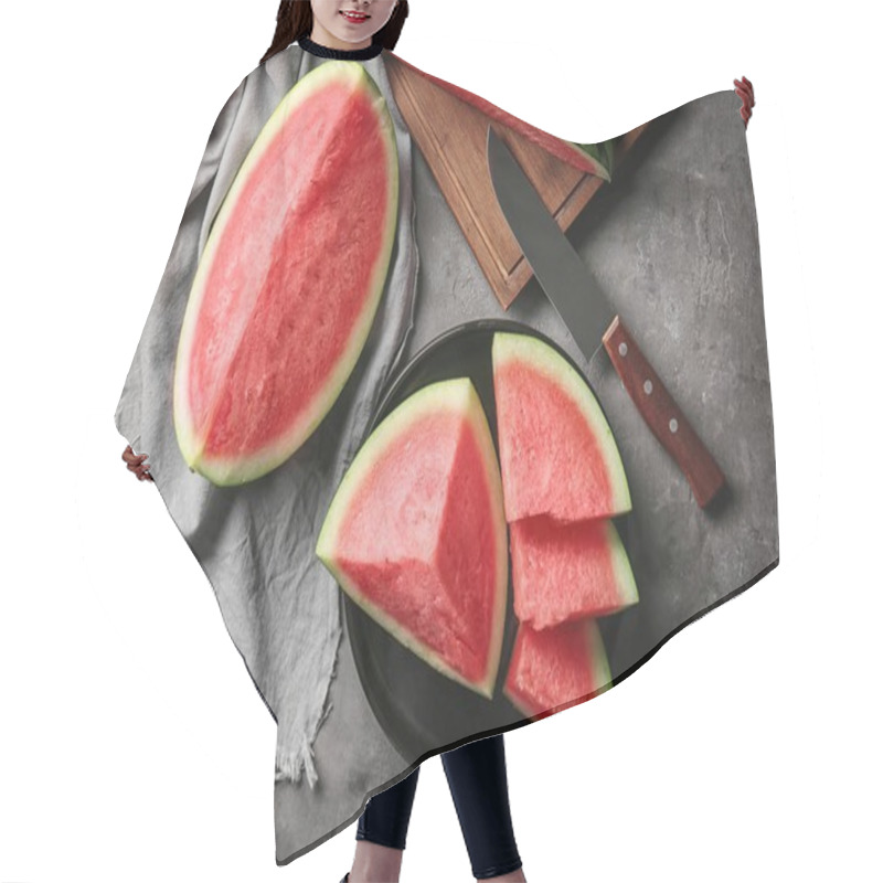 Personality  Watermelon Slices On Kitchen Table Hair Cutting Cape