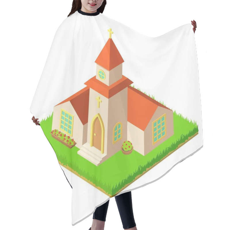 Personality  Small Church Icon, Isometric Style Hair Cutting Cape