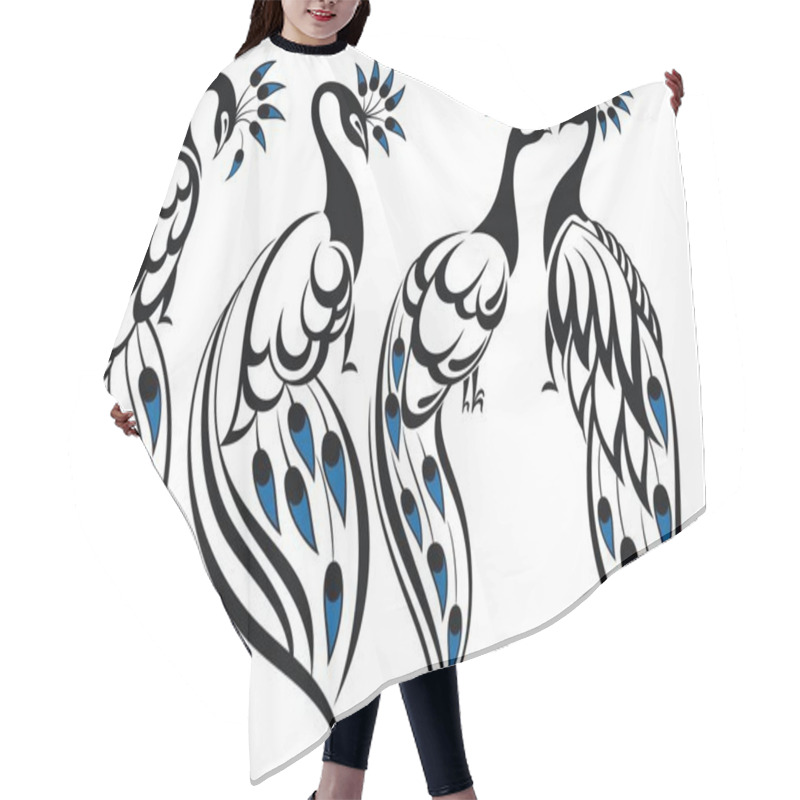 Personality  Peacocks Hair Cutting Cape