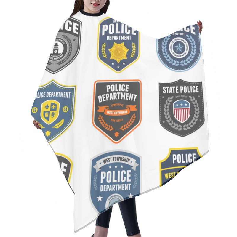 Personality  Police Patches Hair Cutting Cape