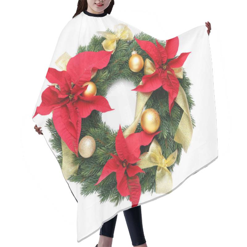 Personality  Beautiful Christmas Wreath Hair Cutting Cape