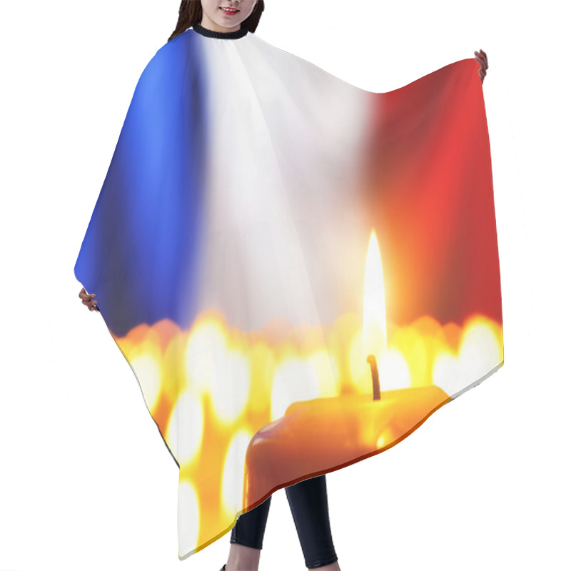 Personality  Candles In Front Of The France Flag Hair Cutting Cape