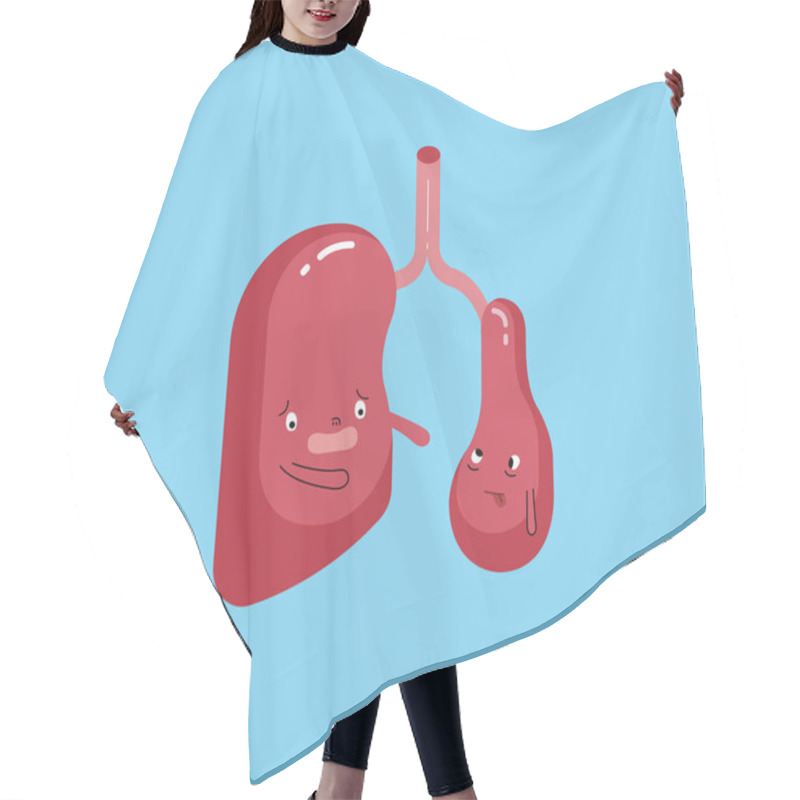 Personality  Disease Of Lung, Cartoon Vector Of Dental. Hair Cutting Cape