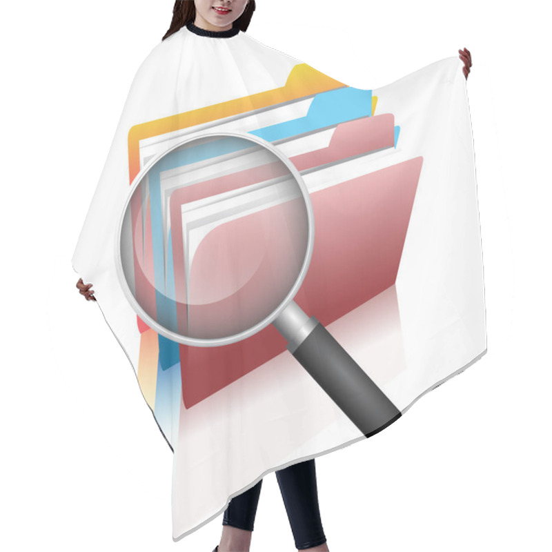 Personality  Illustration Of File Folders Realistic Hair Cutting Cape