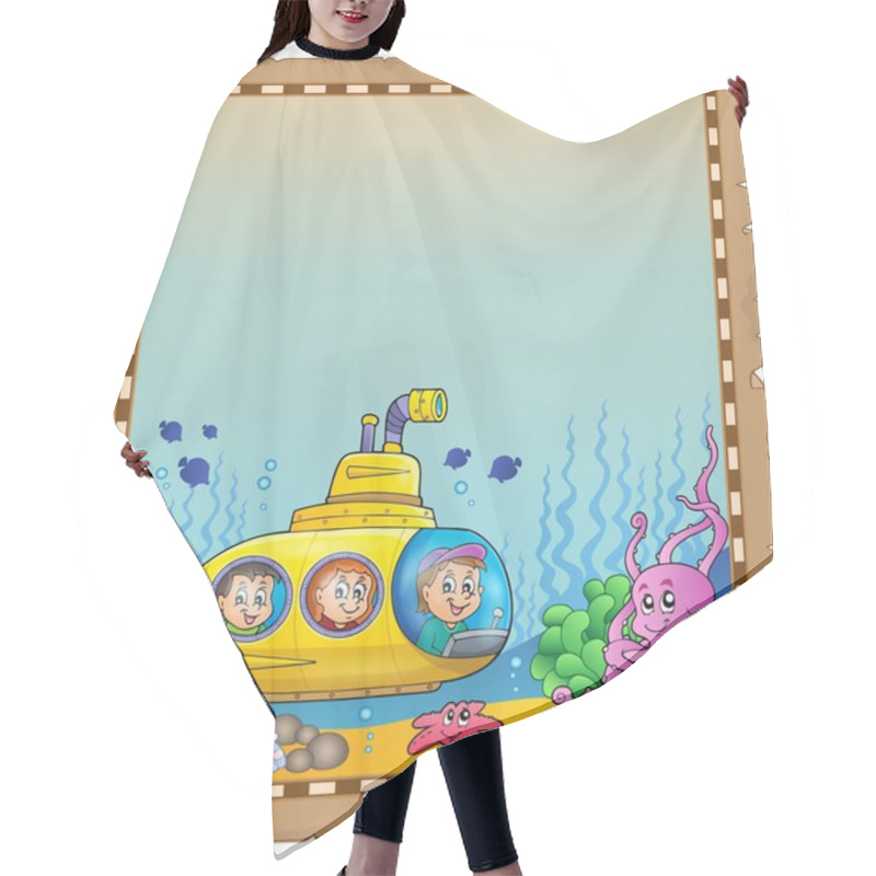 Personality  Parchment With Underwater Theme 7 Hair Cutting Cape