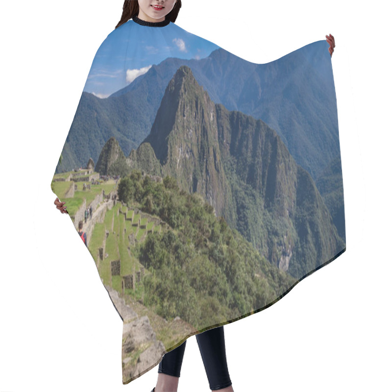 Personality  Man Walking The Inca Trail, The Huayna Picchu Mountains Behind. Hair Cutting Cape