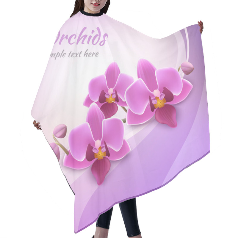 Personality  Orchid Background Template Hair Cutting Cape