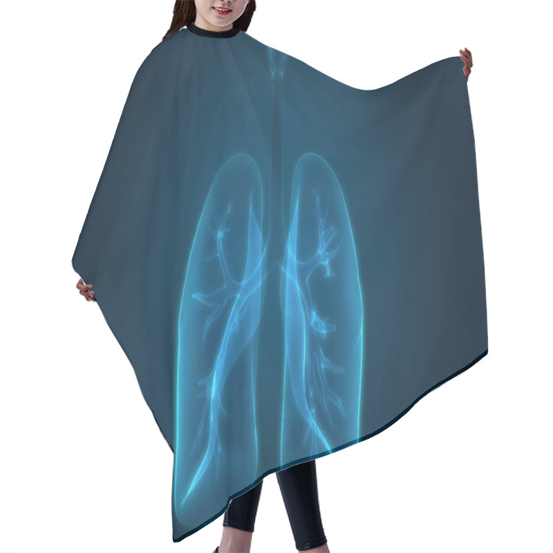 Personality  Human Respiratory System Lungs Anatomy. 3D Hair Cutting Cape