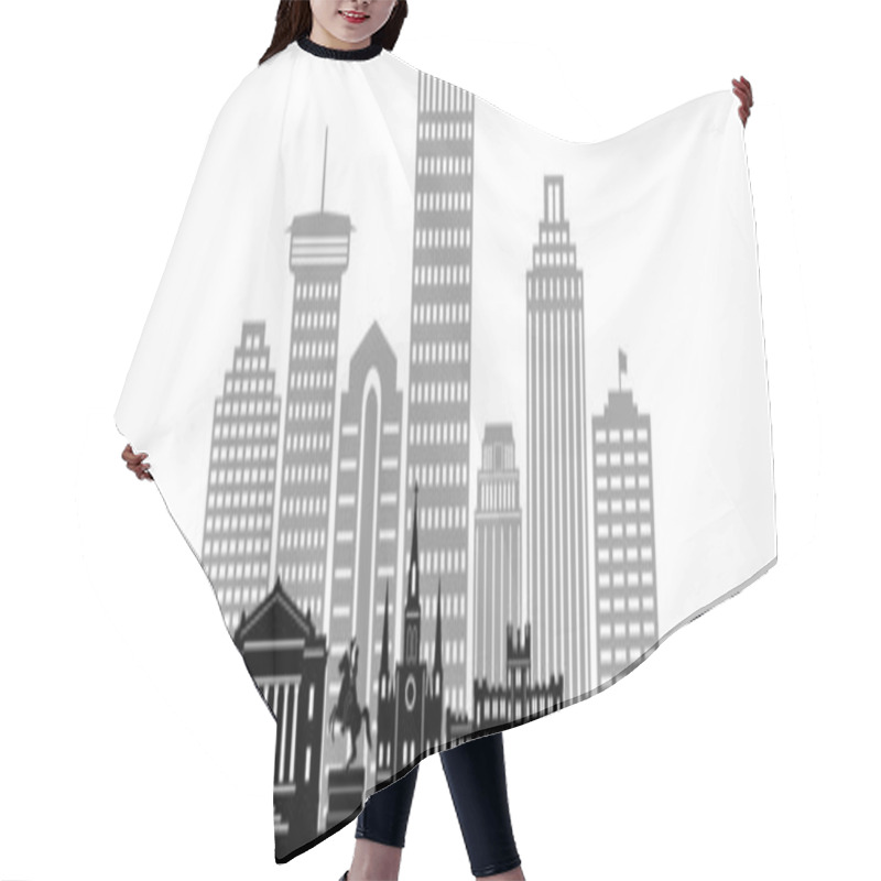 Personality  NEW ORLEANS LOUISIANA City Skyline Silhouette Cityscape Vector Hair Cutting Cape