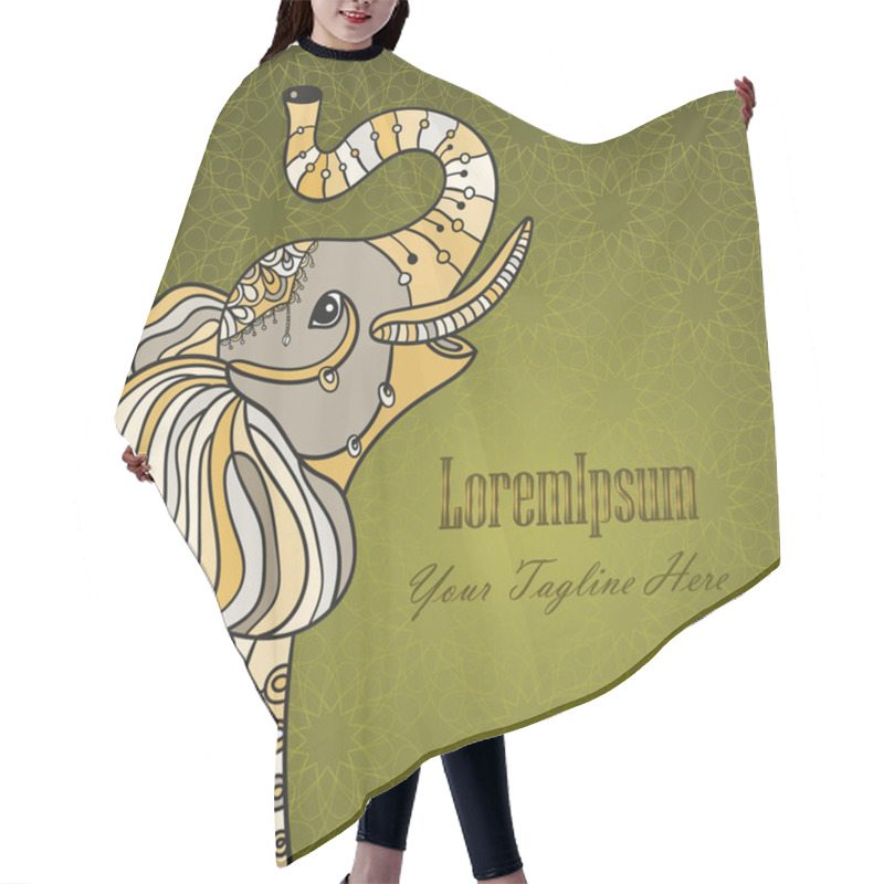 Personality  Stylized Fantasy Patterned Elephant Hair Cutting Cape