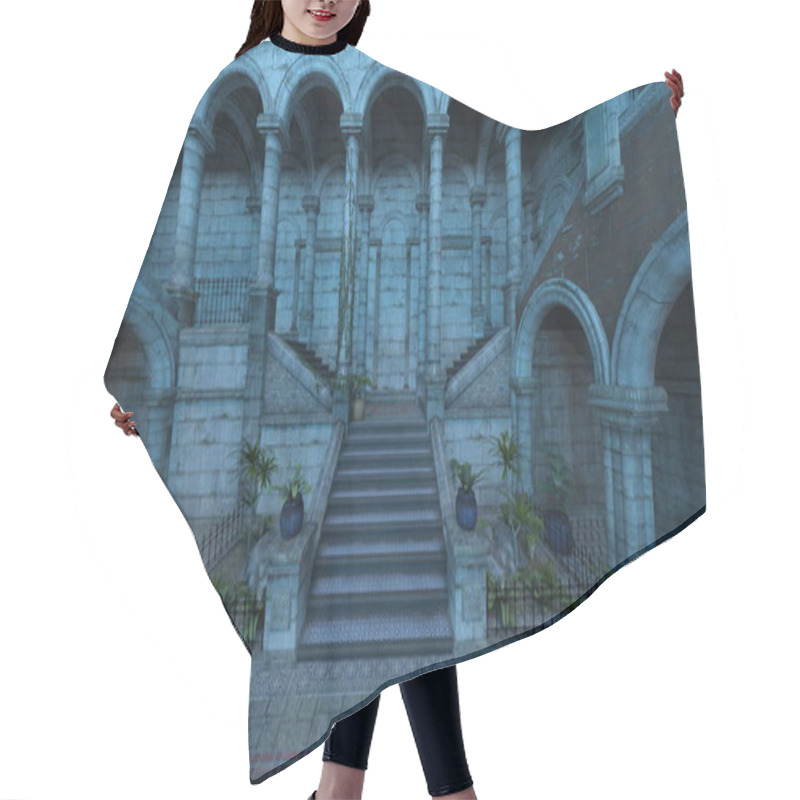 Personality  3D Rendering Of Historic Castle Hair Cutting Cape